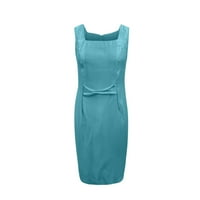 Ženske haljine Dužina koljena dugih rukava modna plašta od tiskane ljetne scoop vratne haljine plave