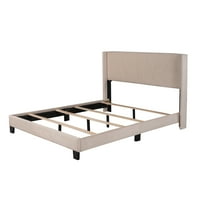 Tufted platforma krevet s baršunastom uzglavljem, 67 W velvet tapecirani okvir za krevet sa potporom