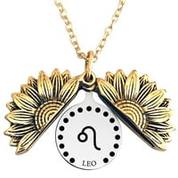 Lzobxe ženske ogrlice zodijački konzerviranje suncokretovog zaključavanja ogrlica na inspirativno slovo