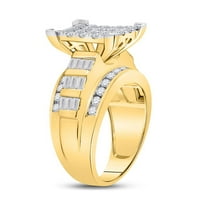 10k žuto zlato okruglo Dijamantni bridalni prsten za angažman CTTW veličine 8