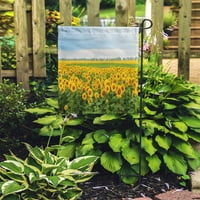 Šareno prirodno cvjetanje suncokreta i oblačno nebo Zelena pejzaža Garden Zastava Dekorativna zastava Kuća baner