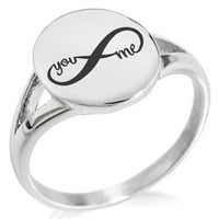 Nehrđajući čelik You i Me Infinity Minimalistički ovalni prsten od poliranog izjave