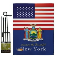 New York Garden Flag - set sa štandom Regionalna država Sjedinjene Države Američki pojedinac države