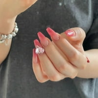 Heart Rhinestone lažni nokti INS u trendovskim ženama umjetnim noktima za nokte za prst kod kuće