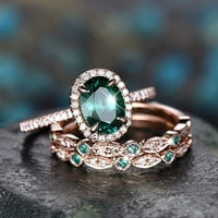 Prsten za žene Izvrsna Emeralld Vintage Jedinstveni set Luksuzni temperament za aktiviranje vjenčanog
