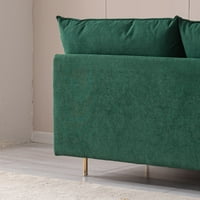 Moderni kauč bez naoružanja, berč bez ruke, smaragdni pamuk posteljina-59,8 ''
