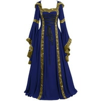 Giligiliso ženska vintagena duljina duljina gotičkog kosplay dugih rukava haljina za zavoj