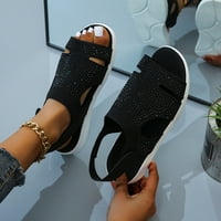 Miayilima Crne sandale Žene Toe Peep Loop klin kuka i sandale Cipele Prozračne dame Mrežne ženske sandale