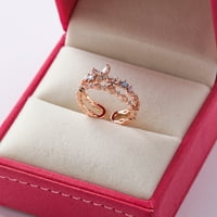 Waroomhouse modni prsten lijepo fini izrada Rhinestone Zircon intaid otvoren dizajn ukrasite nakit ličnosti