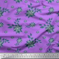 Siamoi Satin svilena tkanina Provjera, lišće i cvjetno umjetničko ispisano tkaninsko dvorište široko