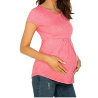 BabySbule Womens odozgo za čišćenje dame Ljetne materinske čvrste slatke majice okrugli vrat kratki