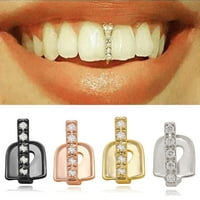 Sretni datum zuba za zube u obliku srčanog oblika kubičnih cirkonija Muškarci Žene HOP hop vertikalne