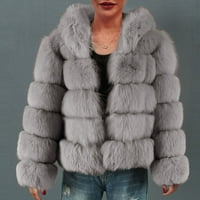 Topli zimski kaputi za žene topli kaput zimski V izrez Outerwery Grey XL