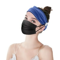 Trake za glavu Elastična traka za glavu sa tipkom YOGA Workout Trgovina turban za kosu Plava