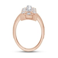 CT okrugli rezani laboratorij kreirao je Moissanite Diamond Art Deco Style Bridal Wedding prsten u 14K
