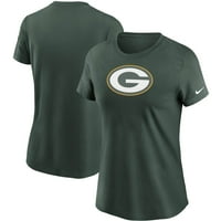 Ženski Nike Green Green Bay Packers logotip suštinska majica