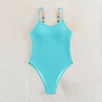 Ženska jednodijelna solidna boja seksi halter bikini kupaći kostim chmara