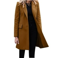 EGMY Women Business Attere Solid Boja dugih rukava s jednim brusilim slommim kaput od kaputa