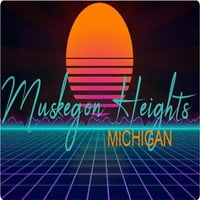 Muskegon Heights Michigan Frižider Magnet Retro Neon Design
