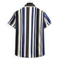 Njoeus polo majica polo majica Men Hawaiian majica kratkih rukava Stripe Summer casual gumb down majice