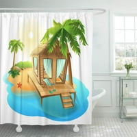 Kuća za odmor Hut Hut Bungalow na tropskom otoku izolovano bijelo kupatilo za kupanje za kupanje za