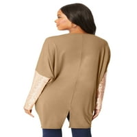 Roaman's Women's Plus Fill Forwine Forwed Top