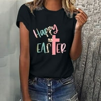 Žene Crewneck Uskrsni tisak T-majice Modne udobne ženske bluze vrhovi