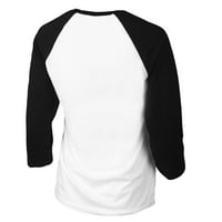 Ženska sitna kauč bijela crna minnesota blizanci vrućih šipki 3 4-rukav Raglan majica