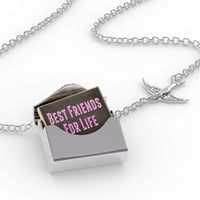 Ogrlica za zaključavanje najboljih prijatelja za život, ružičasta u srebrnom kovertu Neonblond