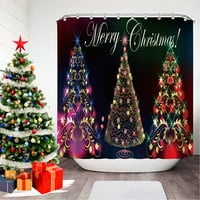 3D božićni ispisani tuš sa zavjesom vodootporna plijesna-toonovu kupaonica DECOR HANDING CURTAINS Santa-element