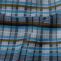 Onuone viskozni dres sivkasto plave tkanine Madras Provjerite DIY odjeću pretežanje tkanine za ispis