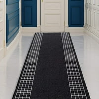 Ručni tepih za hodnik karirani obrubljene crne boje ili široko po vašoj duljini izbori otporni na kliznim