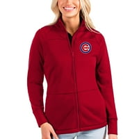 Ženska antigua crvena Chicago Cubs Links Full-Zip Golf Jacket