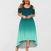 Fnochy ženska ljetna haljina plus veličina modni casual kratki rukav sa haljine ramena