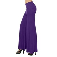 Ženske hlače plus veličine Labavi visoki struk širok noga za nogu izlazi nogavica joga teretana pantalone