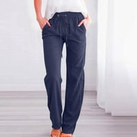 Idoravanske ženske plus veličine hlače moda Žene Ležerne prilike pune boje elastične labave hlače ravno