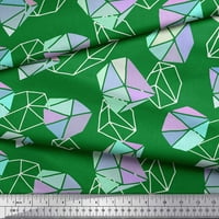 Soimoi zelena pamučna mazivna tkanina od kamena geometrijska tiskana tkanina široko