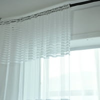 1panel par zavjesa Warp Wide Striped Sheer Curking Net Scarf Sheer prozorske zavjese