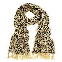 Premium elegantan leopard životinjski print fringe šal