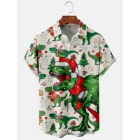 Božićna muška havajska majica Modni bluzni ljetna majica za putovanja i izlaske