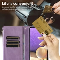 Kružite kofer novčanika za Samsung Galaxy A 5G s naramenom + ručnom rukom + utora za karticu, magnetski