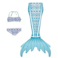 WPWXIN Dječje djevojke ljetne sirena sirena sirena repovi za plivanje bikini kupaći odijelo za plažu-plava110_1