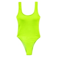 Leesechin Womens Swim odijela Čišćenje seksi bazama solidne boje bikini jednodijelni kupaći kostimi