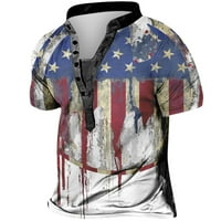 Aufmer ljetne majice za muškarce čišćenje muške modne vjere patriotske odjeće tiskane bluze Labavi kratki