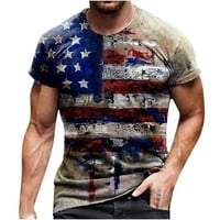 Američka zastava za muškarce, modne grafite tiskane kratkih rukava s kratkim rukavima s majicama sa