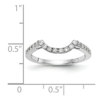 14k bijeli zlatni prsten za prsten za vjenčanje Diamond okrugle kontura veličine 5