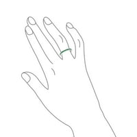 Green CZ kanal Eternity prsten za imitaciju smaragdno srebro sterling