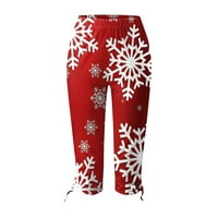 Jalioing božićne hlače sa 7 točaka za žene nacrtavajuće noge u boji u boji u boji od tiskane mršave