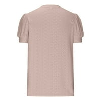 Ljetni vrhovi za ženske majice za žene casual crewneck kratki rukav Summer Solid Color Top Pulover T
