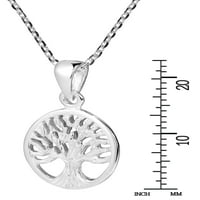 Retro stilsko drvo života Simbol. Sterling srebrni nakit set